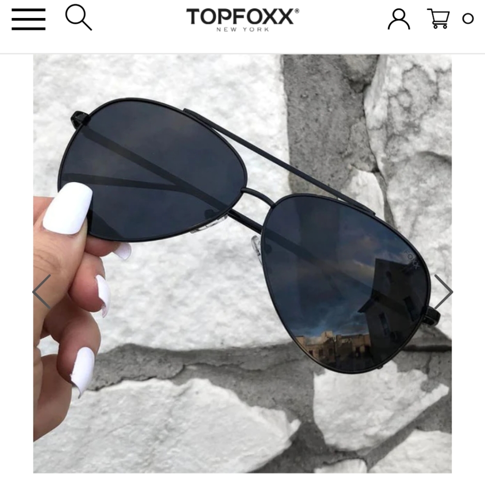Top Foxx Amelia Black Aviator Sunglassses
